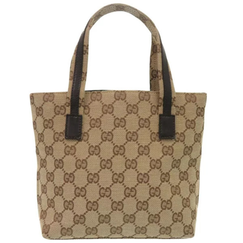 Gucci GG handbag tote shoulder bag brown beige monogram leather - Picture 2 of 6